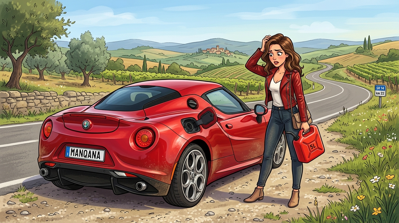 Alfa Romeo 4C. Как слить бензин из бака