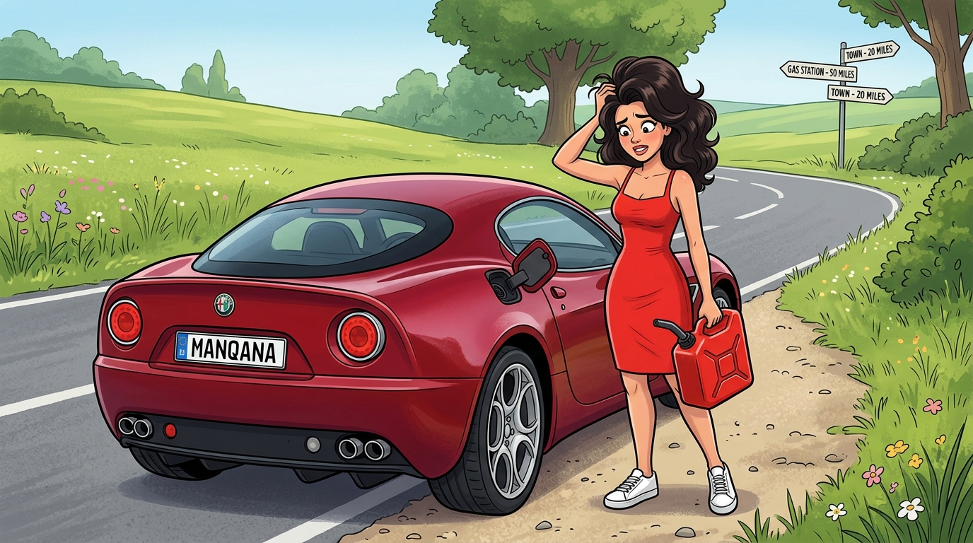 Alfa Romeo 8C. Как слить бензин из бака