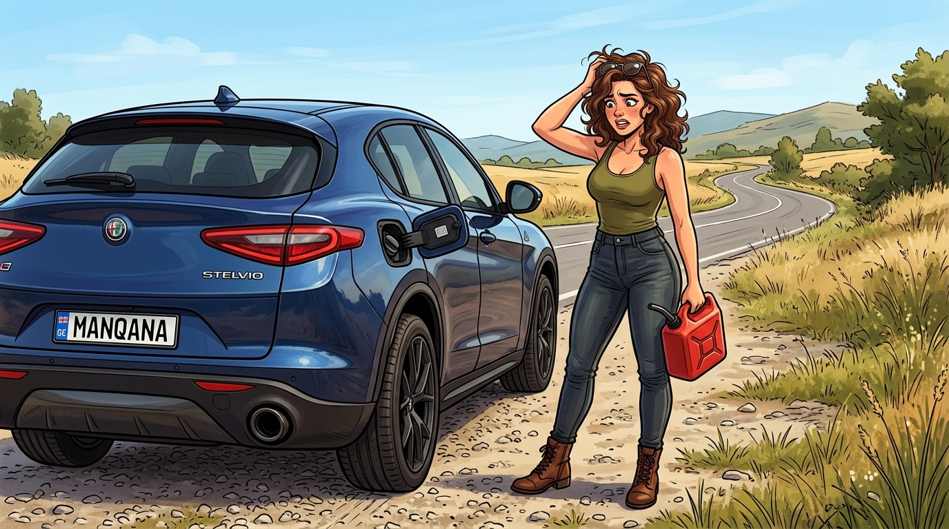 Alfa Romeo Stelvio. Как слить бензин из бака