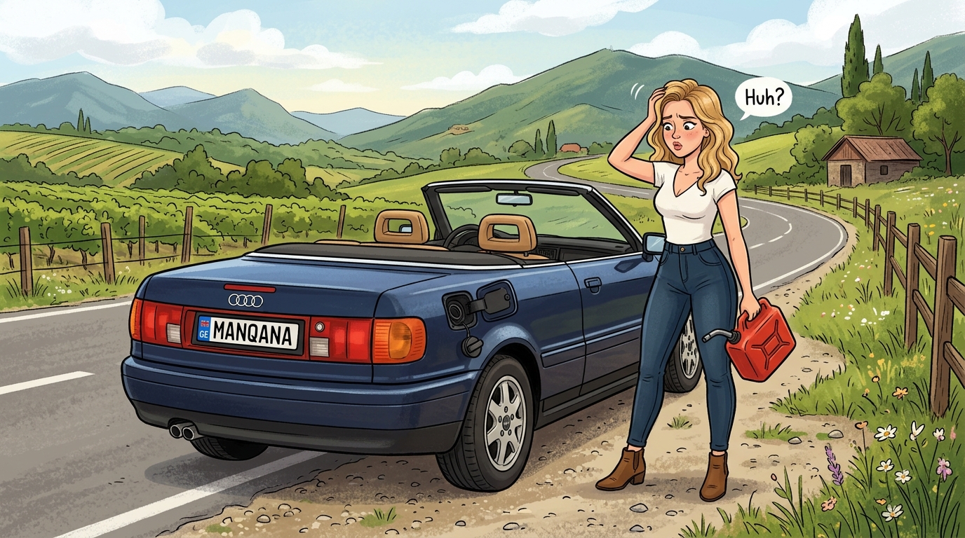 Audi Cabriolet. Как слить бензин из бака