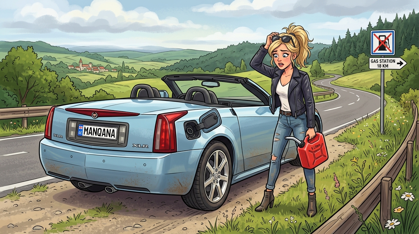 Cadillac XLR. Как слить бензин из бака