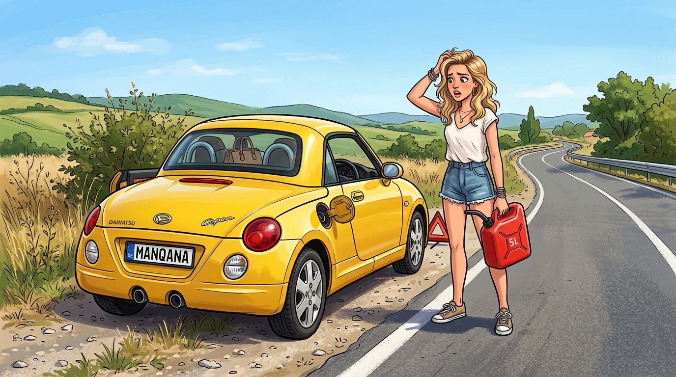 Daihatsu Copen. Как слить бензин из бака