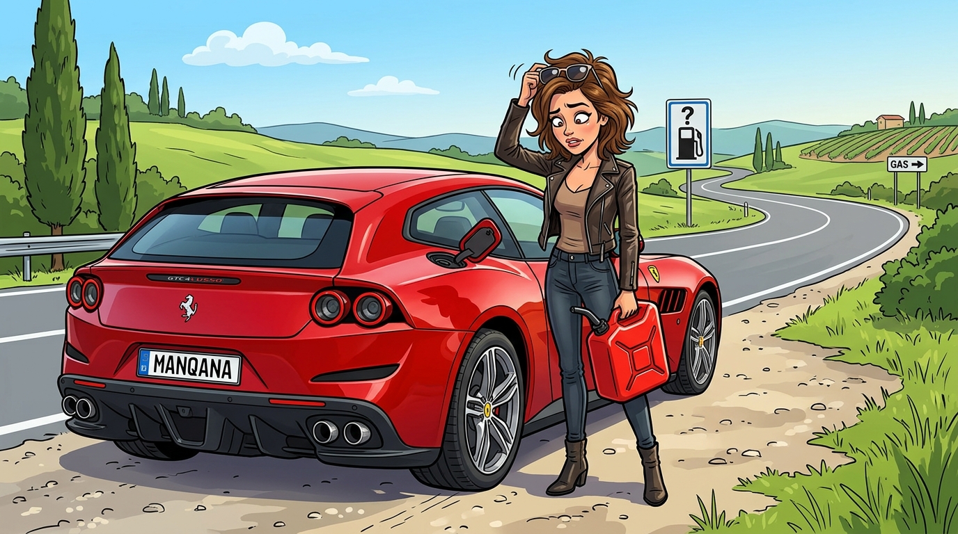 Ferrari GTC4Lusso. Как слить бензин из бака