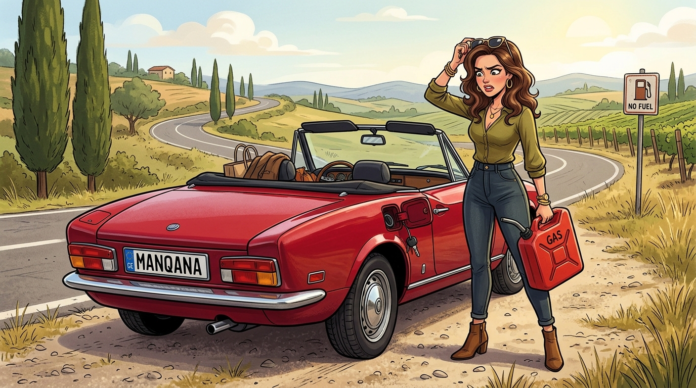 Fiat 124 Spider. Как слить бензин из бака