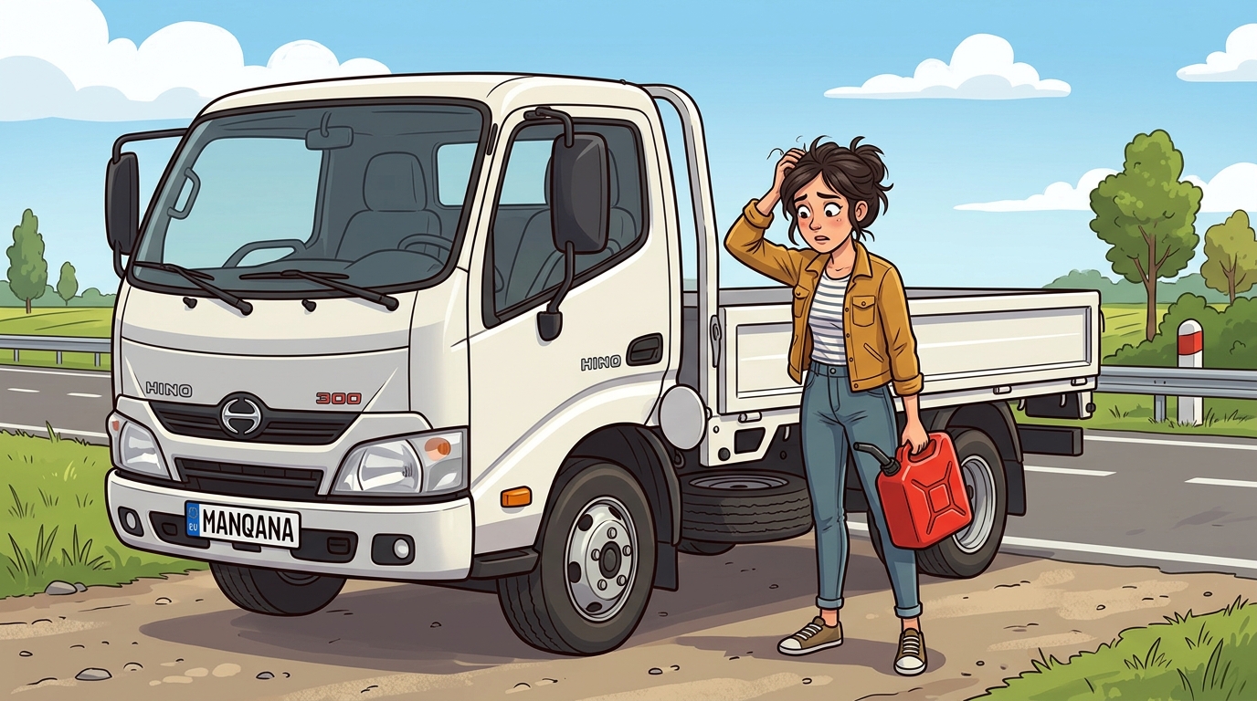 Hino 300. Как слить бензин из бака