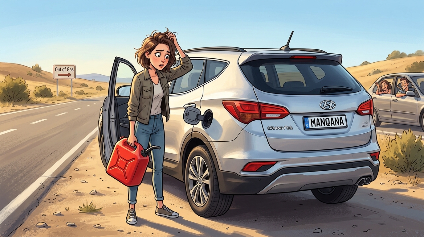 Hyundai Grand Santa Fe. Как слить бензин из бака