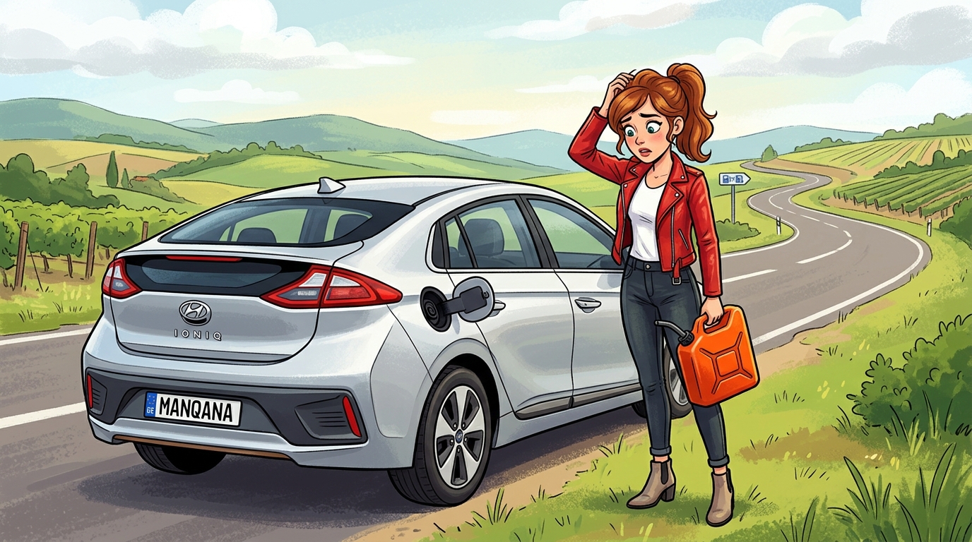 Hyundai Ioniq. Как слить бензин из бака