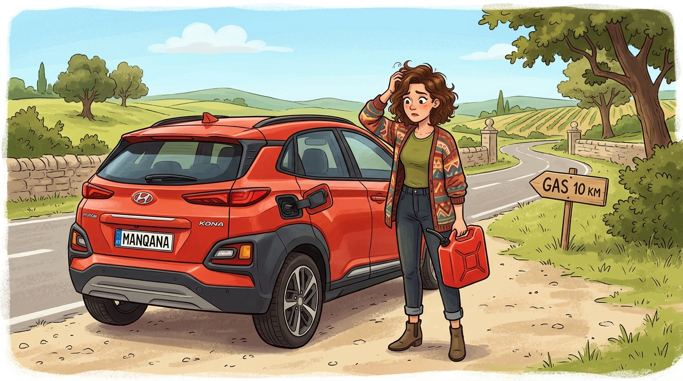Hyundai Kona. Как слить бензин из бака