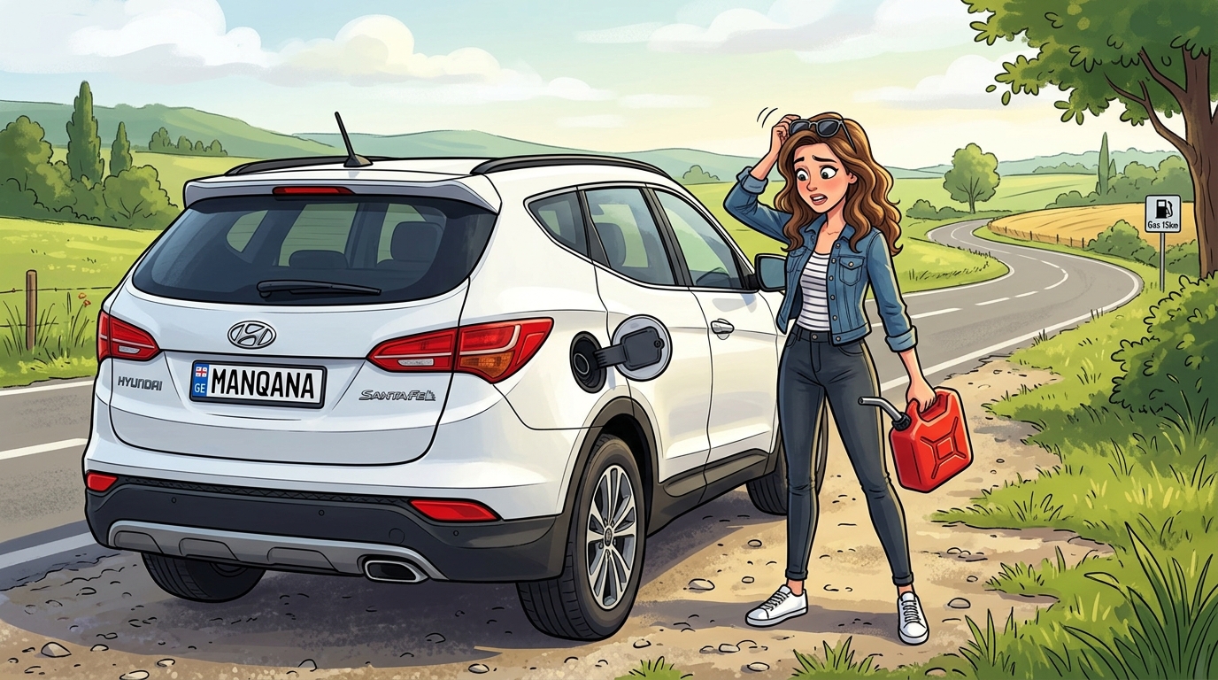 Hyundai Santa Fe. Как слить бензин из бака