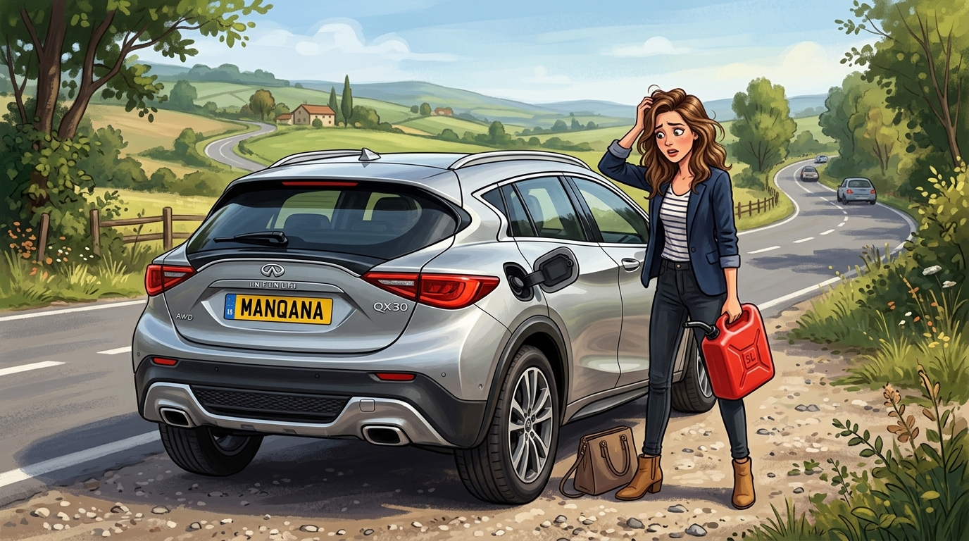 Infiniti QX30. Как слить бензин из бака