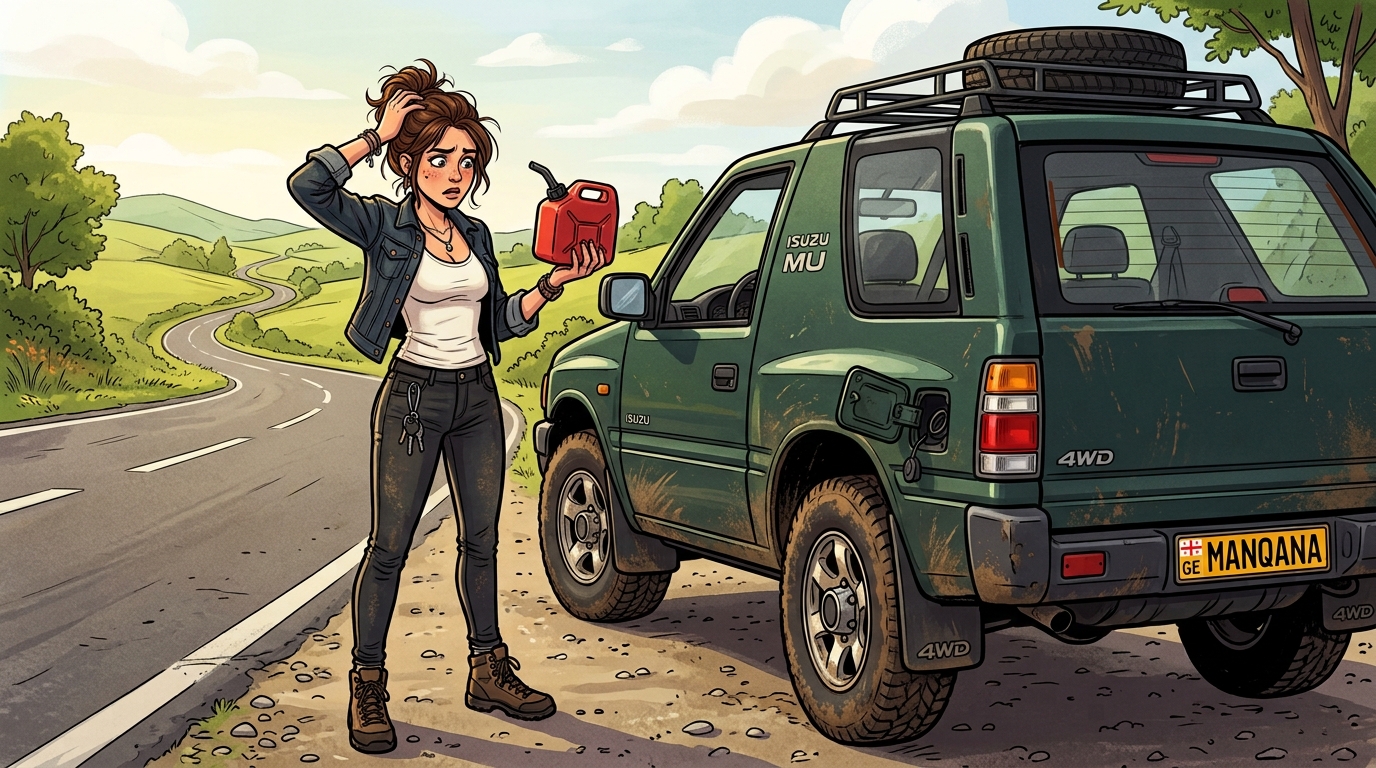 Isuzu MU. Как слить бензин из бака