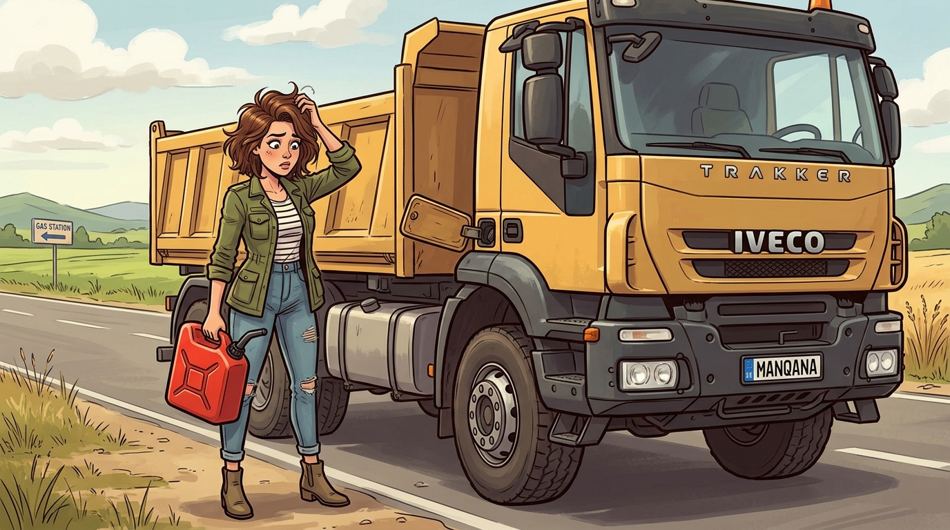IVECO Trakker. Как слить бензин из бака