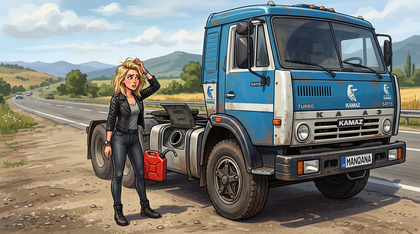 KamAZ 54115. Как слить бензин из бака