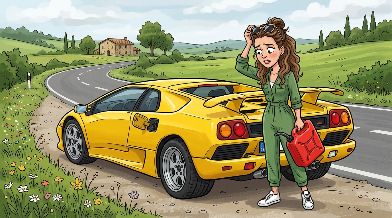 Lamborghini Diablo. Как слить бензин из бака
