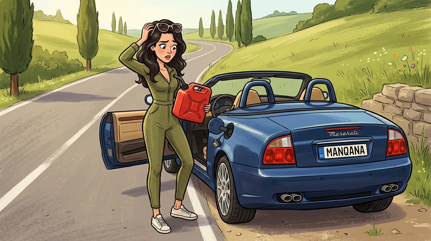 Maserati Spyder. Как слить бензин из бака