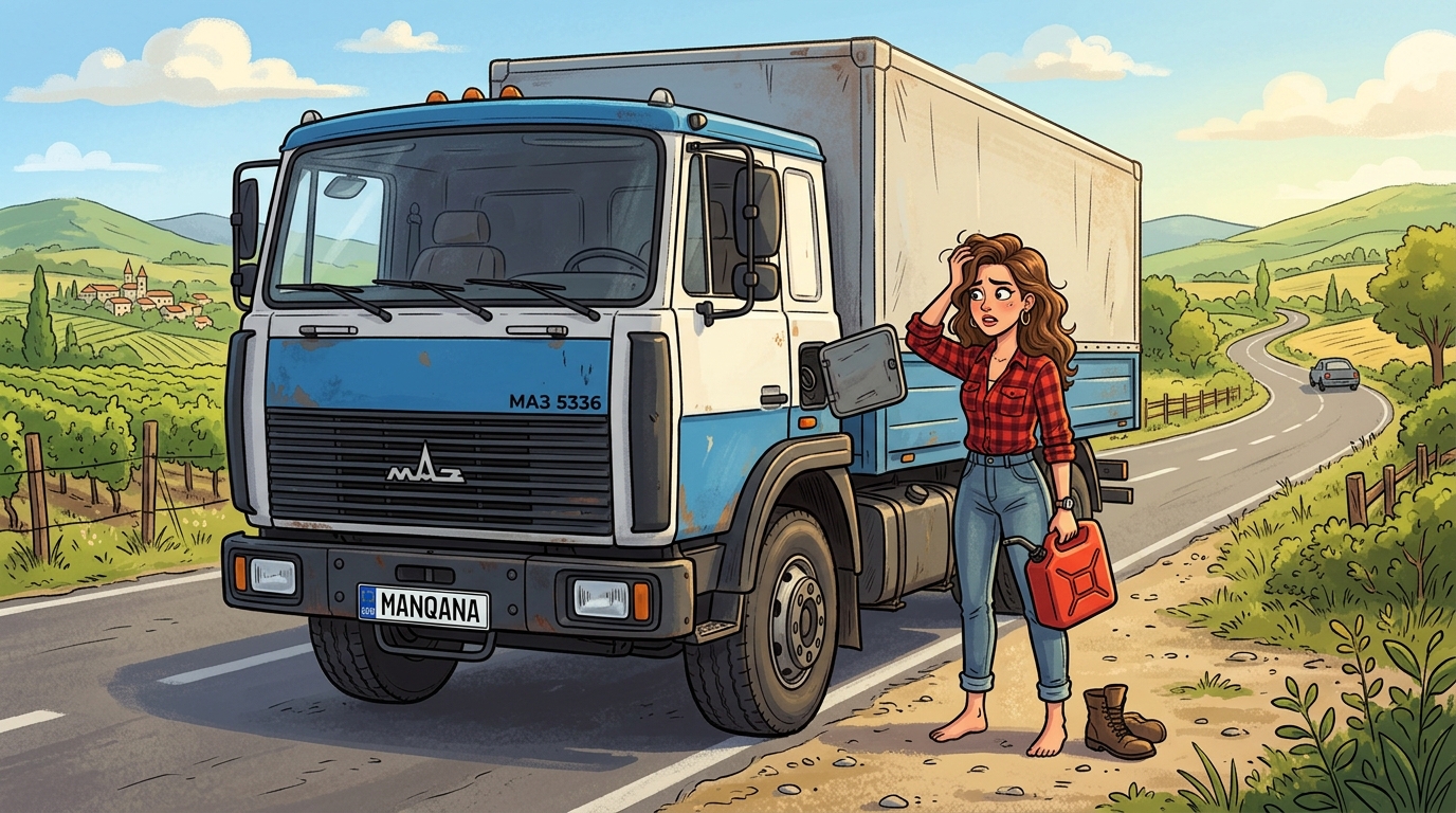 MAZ 5336. Как слить бензин из бака