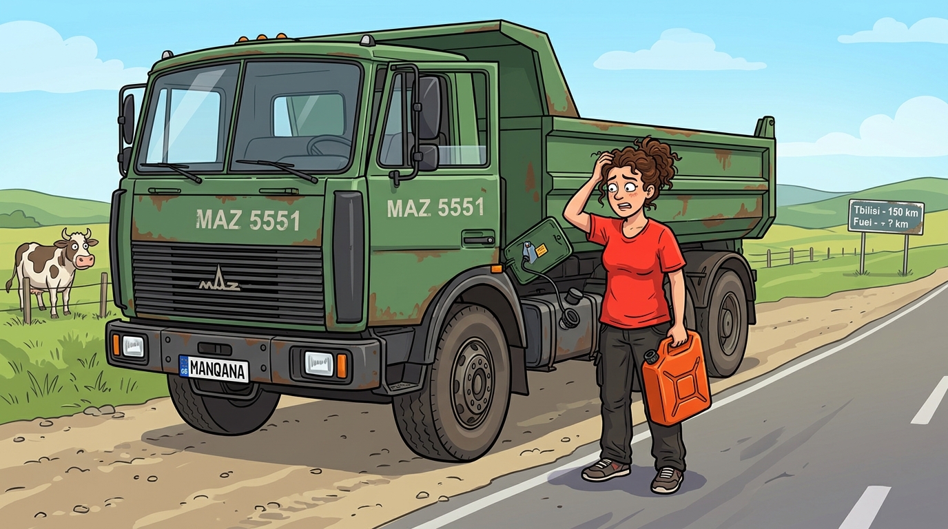 MAZ 5551. Как слить бензин из бака
