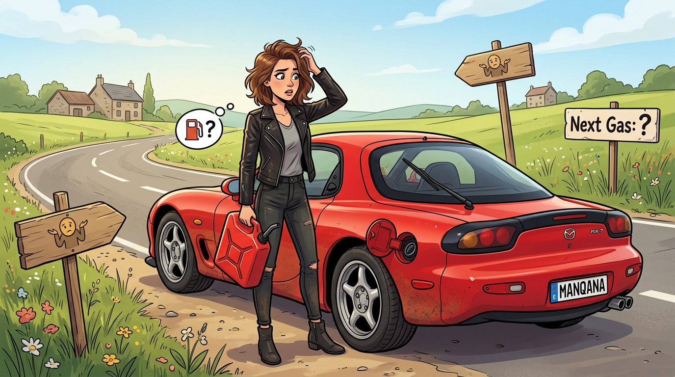 Mazda RX-7. Как слить бензин из бака