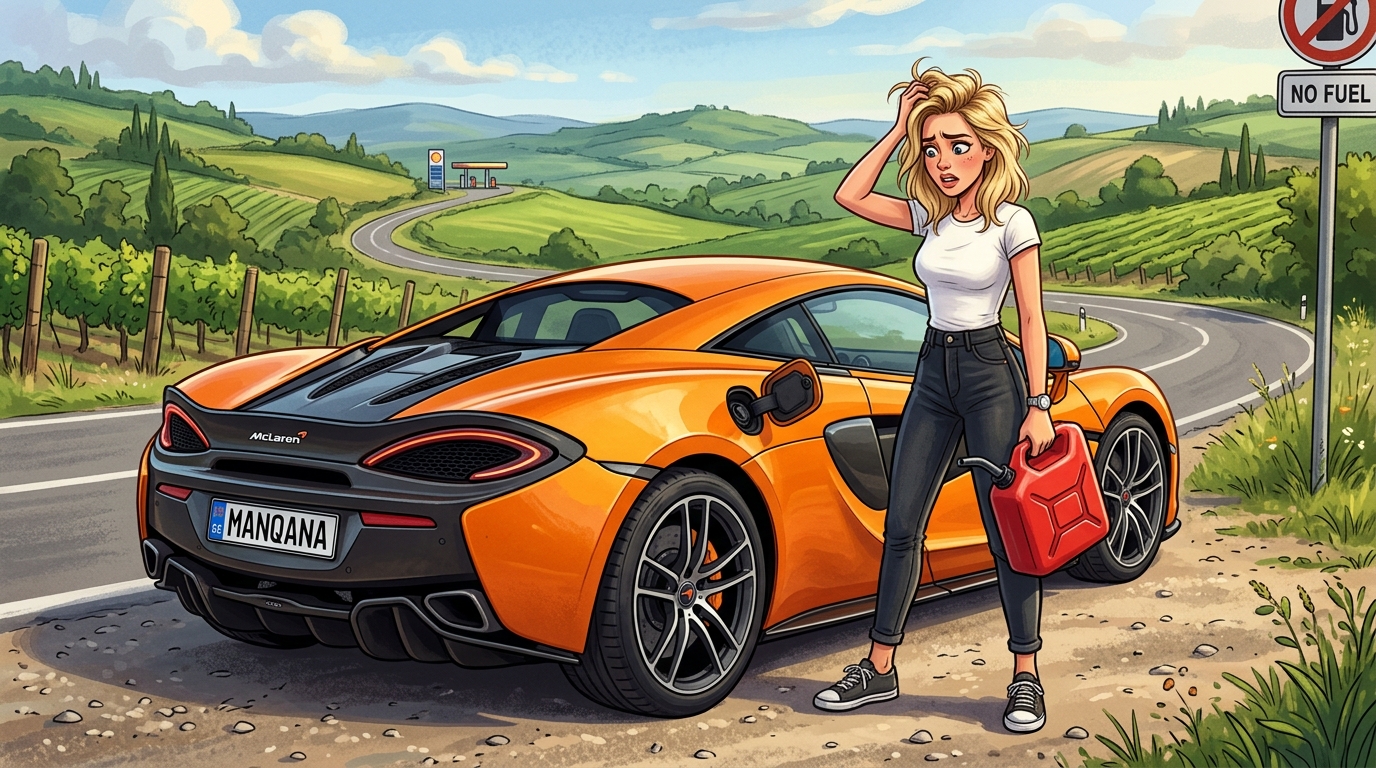 McLaren 540C. Как слить бензин из бака