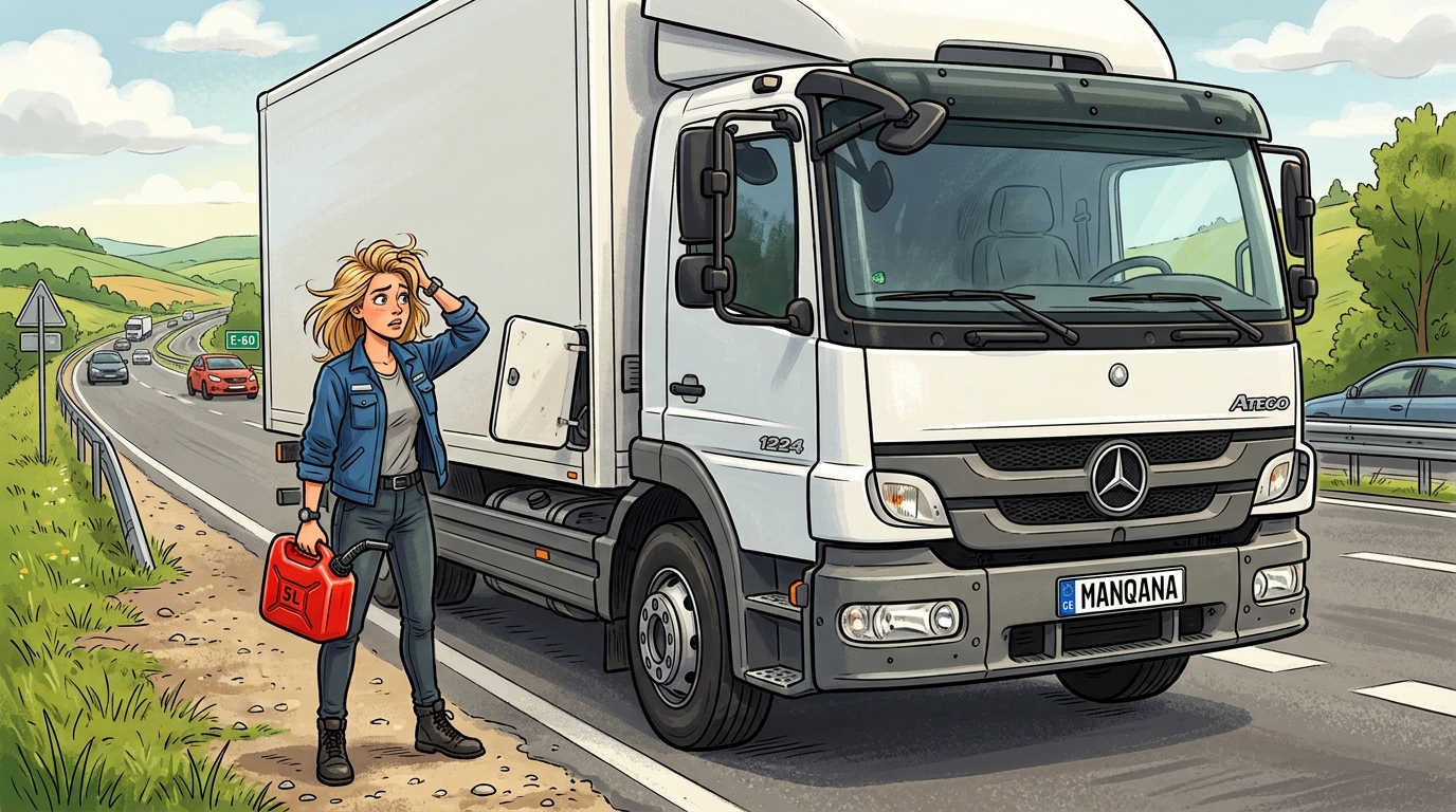 Mercedes-Benz Atego. Как слить бензин из бака