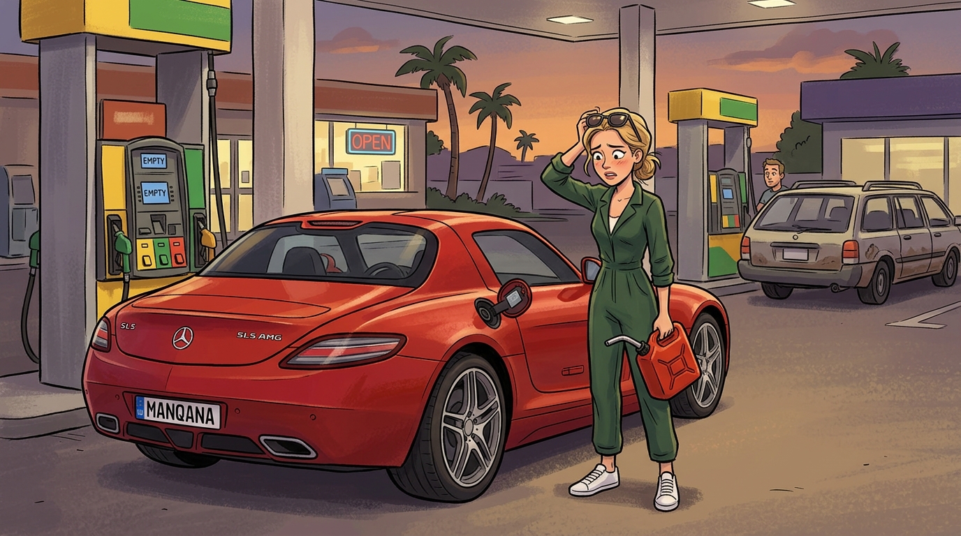 Mercedes-Benz SLS AMG. Как слить бензин из бака