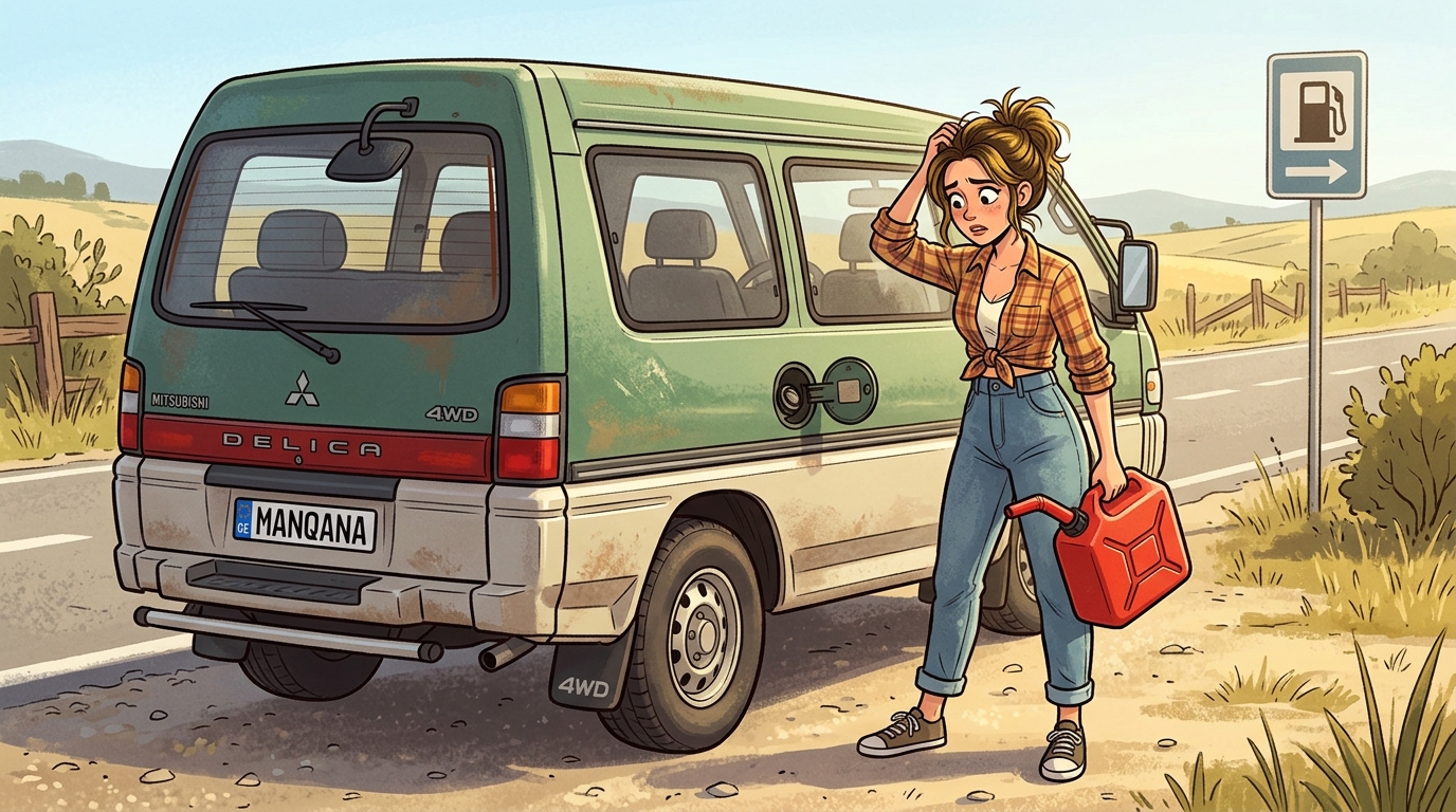 Mitsubishi Delica. Как слить бензин из бака