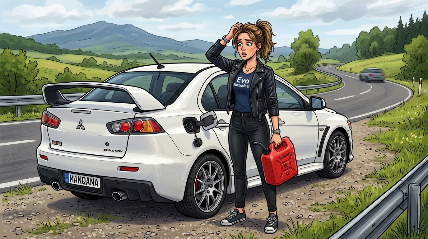 Mitsubishi Lancer Evolution. Как слить бензин из бака