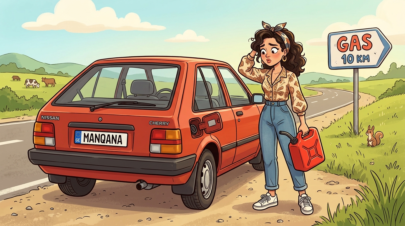 Nissan Cherry. Как слить бензин из бака