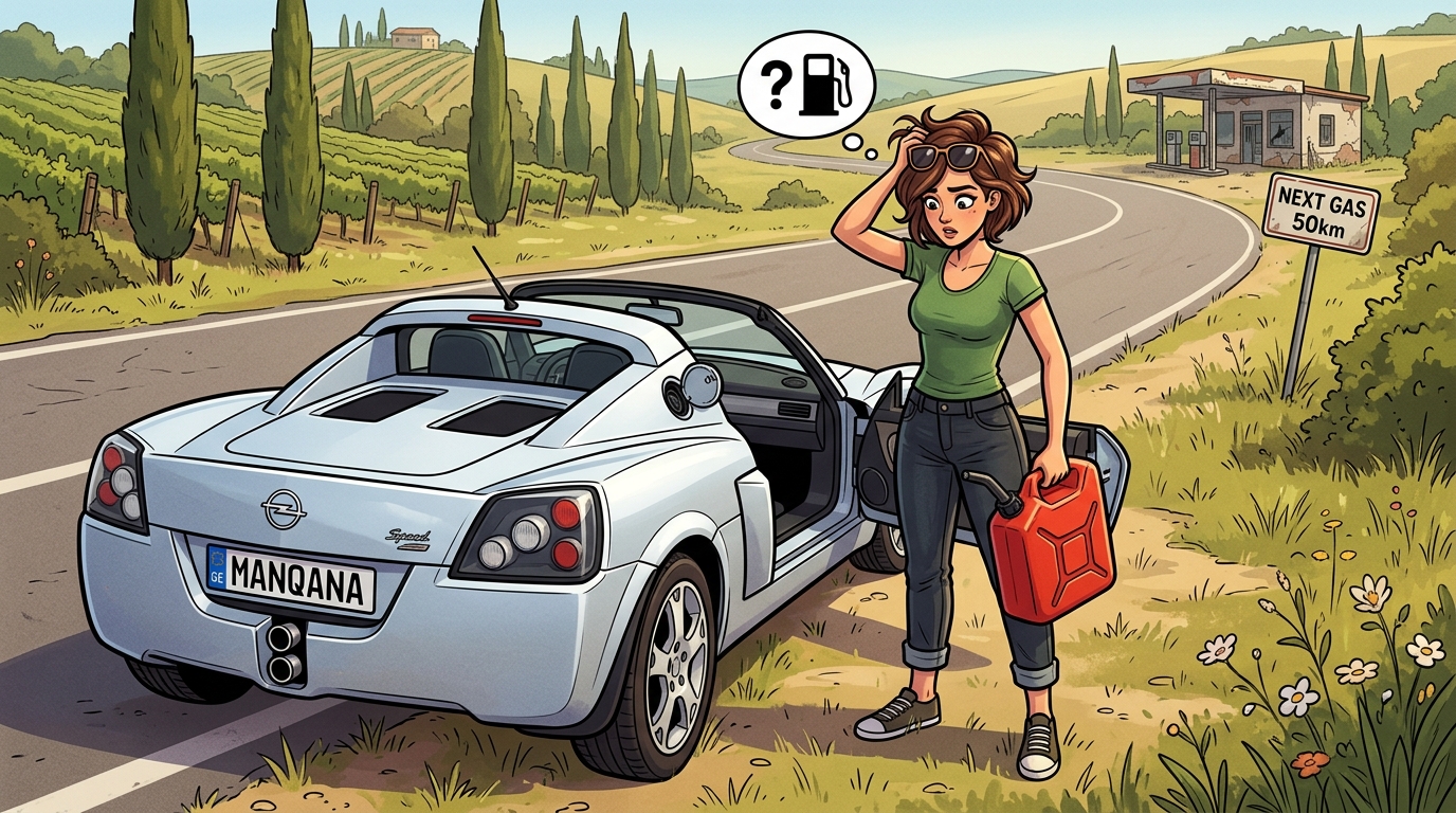 Opel Speedster. Как слить бензин из бака
