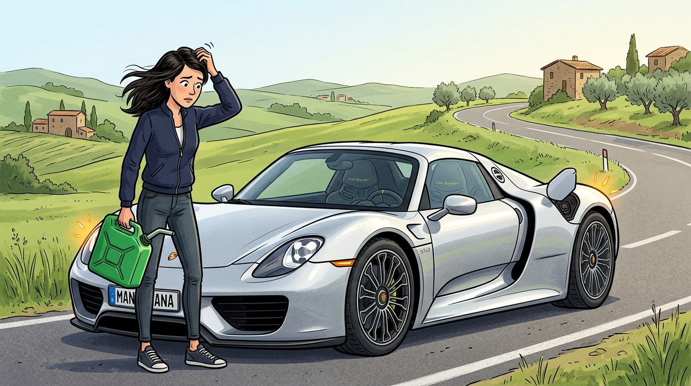 Porsche 918. Как слить бензин из бака