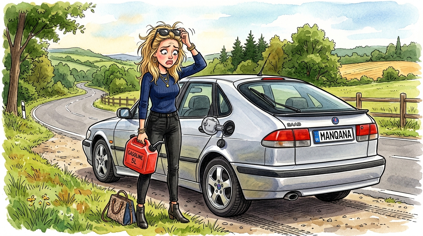 Saab 93. Как слить бензин из бака