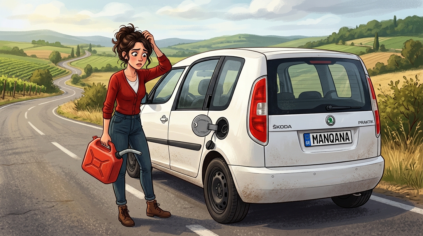 Škoda Praktik. Как слить бензин из бака