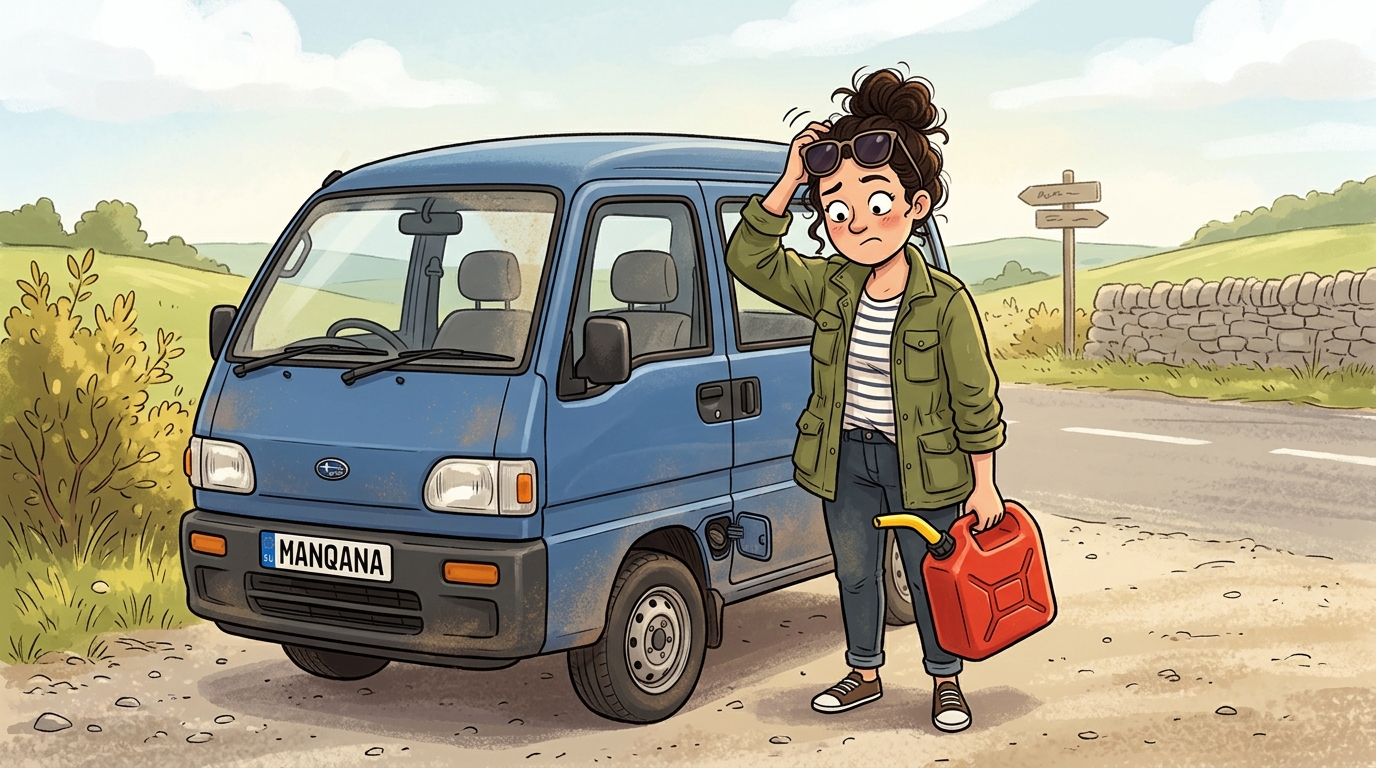 Subaru Sambar. Как слить бензин из бака