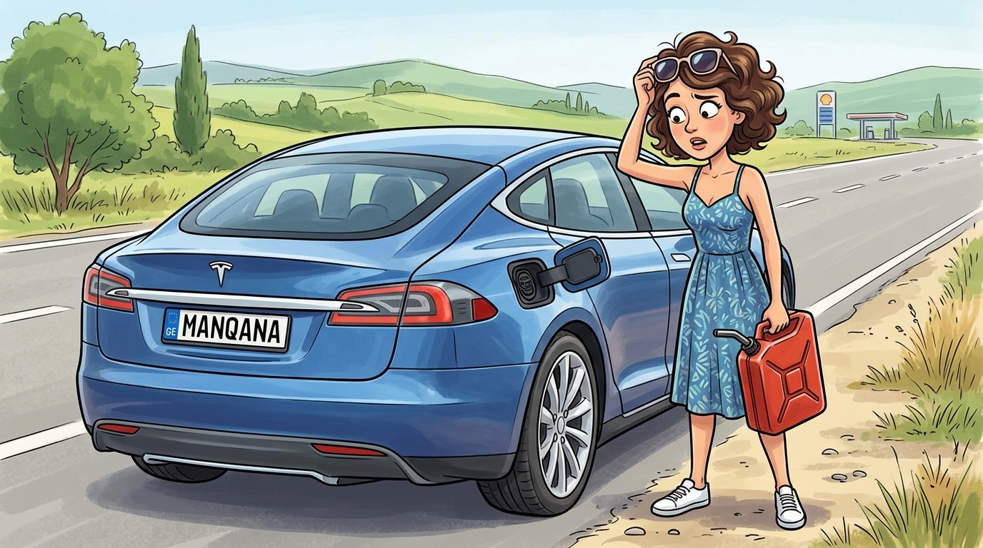 Tesla Model S. Как слить бензин из бака
