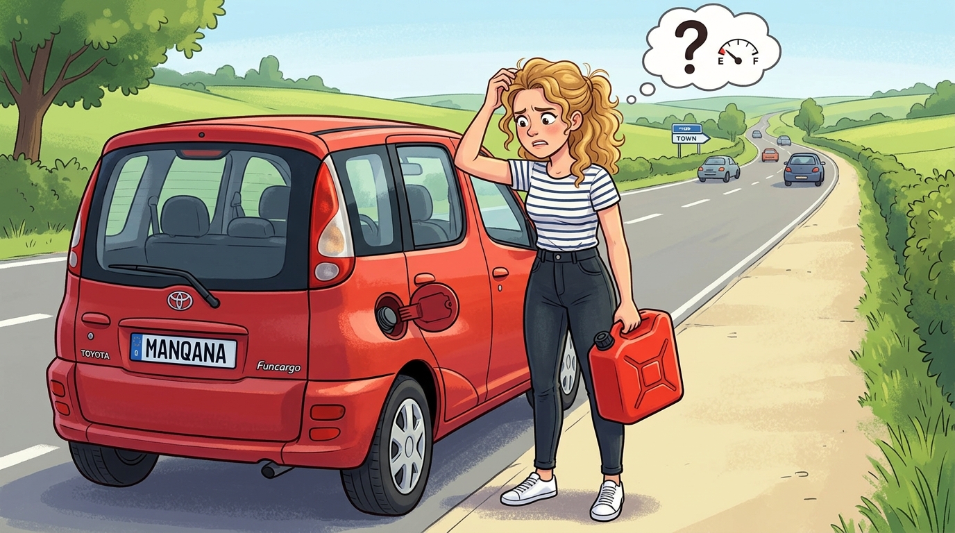 Toyota Funcargo. Как слить бензин из бака