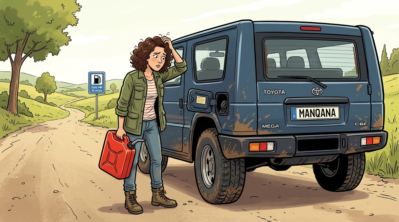 Toyota Mega Cruiser. Как слить бензин из бака