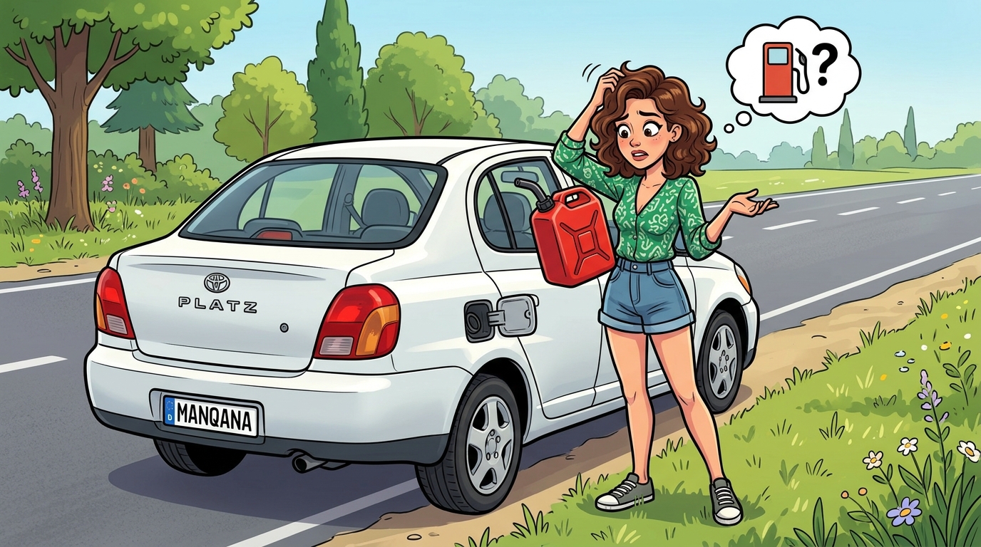 Toyota Platz. Как слить бензин из бака
